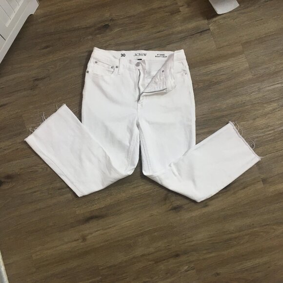 J. Crew white Demi Boot crop distressed jeans size 30 - Picture 4 of 7